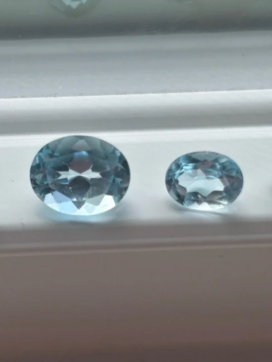Blue Topaz Gemstone Lot – Oval & Pear Cut Sky Blue Loose Stones (Set of 4) - Picture 6 of 16